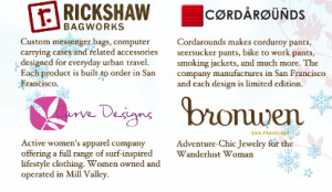 SF Made stores Rickshaw, Cordarounds, Curve Designs, Bronwen